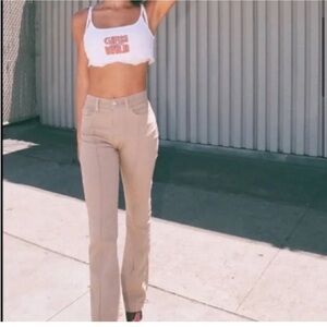 New! REVICE Denim Pants | REVICE Venus Flares in Dune | Color: Khaki | Size: 25